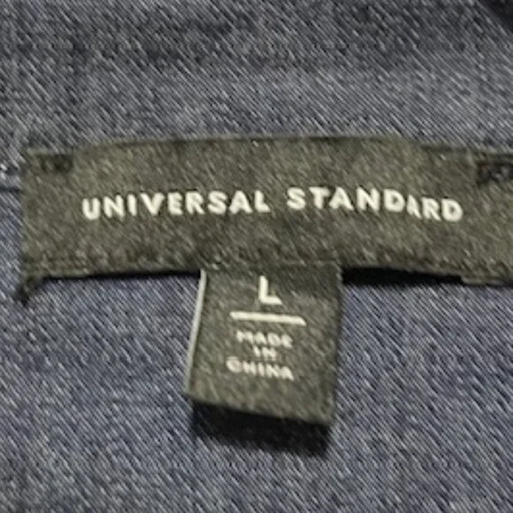 Universal Standard Large OVERSIZED Long Sleeve Button Down Chambray Tunic Shirt - Picture 4 of 6